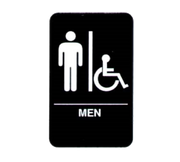 Vollrath 5631 6" x 9" Braille Men / Accessible Sign