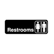 Winco SGN-313 9" x 3"H Restroom With Symbol Information Sign