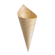 TableCraft Products BAMDCN7 4 3/4 Oz. Pinewood Cash & Carry Disposable Serving Cone