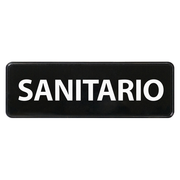 Winco SGN-367 9" x3"H "Sanitize" In Spanish With Symbol Information Sign