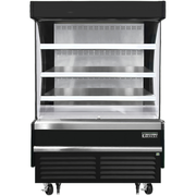 Everest Refrigeration EOMV-48-B-28-S Stainless Steel Interior Black Exterior Vertical Open Display Merchandiser - 115V