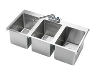 Krowne HS-3819  36" x 18" Drop In Three Compartment Hand Sink
