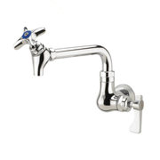 Krowne 16-178L Single Wall Mount Royal Series Pot Filler Faucet with 24" Jointed Spout Shutt-Off Valve