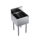 Krowne KR19-18 18"W x 19"D Stainless Steel & Galvanized Royal Series Underbar Ice Bin/Cocktail Unit