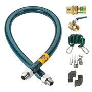 Krowne M5048K 48” Royal Series Moveable Gas Connection Kit With 2 Elbows Full Port Gas Valve And Quick Disconnect - 0.5"