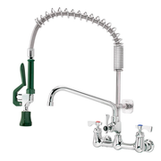 Krowne 18-725L Wall Mount Royal Series Self Master Pre-Rinse Assembly with Add-On Faucet 8" Centers