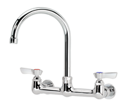 Krowne 12-801L 8" Centers 6" Gooseneck Spout Splash-Mounted Silver Series Faucet