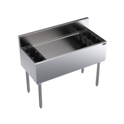 Krowne KR19-42-10 42"W x 19"D Stainless Steel & Galvanized Royal Series Underbar Ice Bin/Cocktail Unit