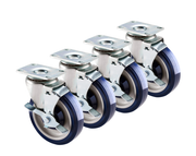 Krowne 30-113S 5" Dia. 2 3/8" x 3 5/8" Plate Swivel With Brake Economy Series Plate Caster (Set Of 4)