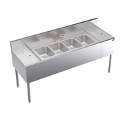 Krowne KR24-64C 72"W x 24"D Stainless Steel Royal Series Underbar Sink Unit