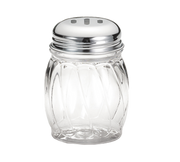 TableCraft Products P260SL 6 Oz. Chrome Plated Slotted Metal Top Swirl Polycarbonate Jar Shaker