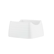 TableCraft Products 10415 4" W x 3 1/4" D x 2" H White Textured Finish Melamine Pulito Collection Sugar Packet