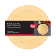 TableCraft Products BAMDRP9 9" Diameter Round Natural Finish Bamboo Cash & Carry Disposable Plate