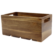 TableCraft Products CRATE116 20.75" W x 12.75" D x 6.25" H Brown Full Size Gastro Serving / Display Crate Fits 1/1 GN Pan