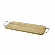 TableCraft Products ACAMR1606 14" W x 6" D x 1/2" H Rectangular Wood Cash & Carry Acacia Display Board With (2) 1 1/4" L Metal Handles