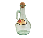 TableCraft Products H9222 16 Oz. Green Tint Cash & Carry Portabella Olive Oil Glass Bottle With Cork Stopper