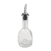 TableCraft Products 10404 10 Oz. Clear Glass With Stainless Steel Pourer Oil & Vinegar Bottle