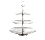 TableCraft Products RT3 17"H 3-Tier Round 18/8 Stainless Steel Remington Collection Serving Set
