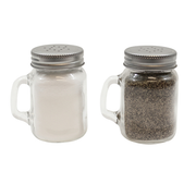 TableCraft Products H475S&P 4 3/4 Oz. 2 7/8" W x 2 1/8" D x 3 1/4" H Glass Cash & Carry Mason Salt/Pepper Shaker