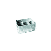 TableCraft Products 10040 10 3/4" W x 8 1/2" D x 4 3/4" H 4 Compartment Rectangular Stainless Steel Lattice Collection Caddy
