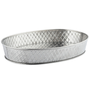 TableCraft Products 10037 12" W x 9" D x 2 1/8" H Oval Stainless Steel Lattice Collection Platter