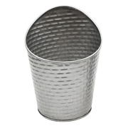 TableCraft Products GTSS375 10 Oz. 3 3/4" Dia. x 4 3/4"H Angled Stainless Steel Brickhouse Collection Fry Cup