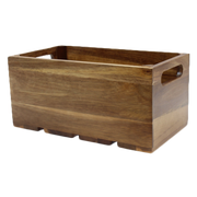 TableCraft Products CRATE136 12.75" W x 6.8" D x 6.25" H Brown Third Size Gastro Serving / Display Crate Fits 1/3 GN Pan