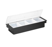 TableCraft Products 103 19 1/2" W x 6" D x 4 1/4" H Black ABS Plastic Bar Condiment Holder