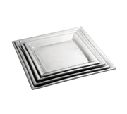 TableCraft Products R2020 20" W x 20" D Square 18/8 Stainless Steel Rice Pattern Remington Collection Tray