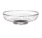 TableCraft Products 4171 7 1/2" W x 5 5/8" D x 2 5/8" H Oval Chrome Plated Cash & Carry Chalet Basket