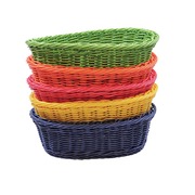 TableCraft Products HM1174A 9 1/4" W x 6 1/4" D x 3 1/4" H Oval Assorted Color Ridal Collection Basket