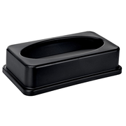 Alpine ALP478-2-BLK Black Rectangular Plastic Trash Can Lid for 477-BLK