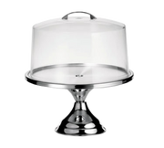 TableCraft Products 821422 12 3/4" Dia. x 13 3/4"H Stainless Steel Base With Clear Plastic Cover Cake Stand/Cover Set