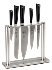 Mercer M19100 6 Piece Black High Carbon Stainless Steel and Glass Knife Block Set