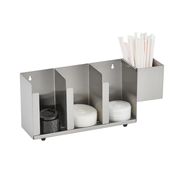 Vollrath CTL3 Stainless Steel Horizontal Adjustable Lid Organizer with Straw Holder
