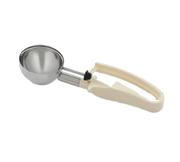 Vollrath 47392 3.2 Oz. Ivory Stainless Steel Scoop & Shaft #10 Disher