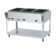 Vollrath 38203 46" W x 29 1/2" D x 34" H 3 Wells Stainless Steel ServeWell SL-Hot Food Table - 120V