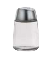 Vollrath 802-12 2 Oz. Chrome Cap Glass Round Bottom Jar Dripcut Continental Collection Salt & Pepper Shaker (12 Each Per Case)