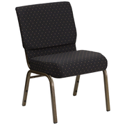 Flash Furniture FD-CH0221-4-GV-S0806-GG 21.25" W x 33" H x 25" D Gold Vein Frame Black Hercules Series Extra Wide Stacking Church Chair