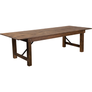 Flash Furniture XA-F-108X40-GG 108" W x 40" D x 30" H 7/8" Thick Plywood Hercules Series Folding Rustic Farm Table