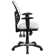 Flash Furniture HL-0001-WH-GG 250 Lb. White Mid-Back Design Swivel Task Chair