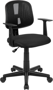 Flash Furniture LF-134-A-BK-GG 250 Lbs. Black Adjustable Seat Height Flash Fundamentals Task Office Chair
