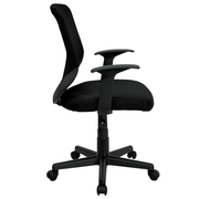 Flash Furniture LF-W-95A-BK-GG 250 Lb. Black Mid-Back Design Swivel Task / Office Chair