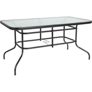 Flash Furniture TLH-089-GG 55" W x 27.5 " H x 31.5 " D Rectangular 5mm Clear Tempered Glass Top Patio Table