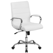 Flash Furniture GO-2286M-WH-GG 250 Lb. White Mid-Back Design Executive Swivel Office Chair