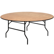 Flash Furniture YT-WRFT72-TBL-GG Round 72" Dia. x 30" H 1433 Lb. Static Load Capacity Folding Banquet Table