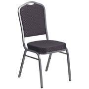 Flash Furniture HF-C01-SV-E26-BK-GG 21.25" W x 33" H x 25" D Silver Vein Black Hercules Series Stacking Banquet Chair