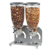 Cal-Mil 3510-2-39 3.5 L. Plastic Cylinders Metal Stand Cereal Dispenser