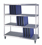 New Age 63.75US28KD 28" W x 74.5" H x 63.75" D 3 Tiers Aluminum Tray Drying Rack
