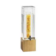 Cal-Mil 1527-3INF-60 8 1/4" W x 9 3/4" D x 25 3/4" H 3 Gallon Bamboo Base Acrylic Drip Tray Infusion Chamber BPA Free Beverage Dispenser